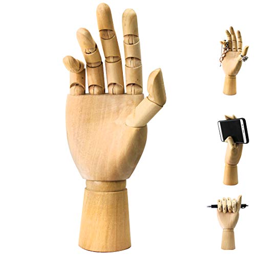 Maniqui Mano, Mano Modelo Madera,Mano de maniquí de madera, modelo de mano, estatua de mano para dibujar-Right Hand 25cm