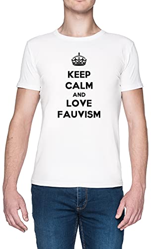 Keep Calm and Love Fauvism Blanca Hombre Camiseta Tamaño 3XL White Men's tee Size 3XL