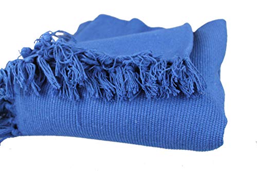 GMMH Alfombra de algodón Tejida a Mano (60 x 90 cm), Color Azul Oscuro