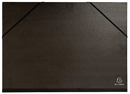 Exacompta - 548000E - 1 tablero de dibujo kraft negro barnizado - con gomas - lona trasera y esquinas - guardas negras - dimensiones 32 x 45 cm - formatos para clasificar A3 (297x420 mm) - color negro