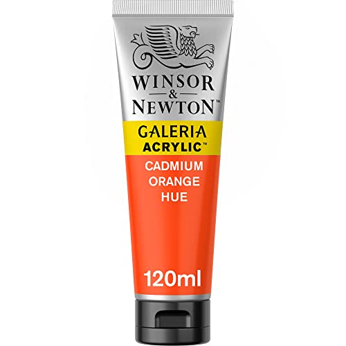 Winsor & Newton - Pintura Acrílica , 120 ml, Naranja (Cadmium Orange Hue)
