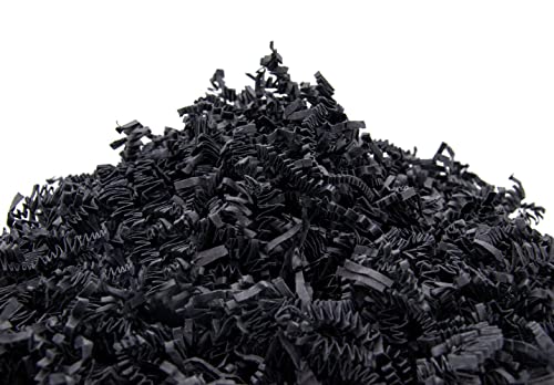 YOTEI SPIRIT® 2.5kg Papel Negro Triturado para Relleno – Virutas de Papel para Regalos, Cestas, Cajas y Paquetes – Material de Embalaje de Protección y Decoración (Negro, 2.5kg)