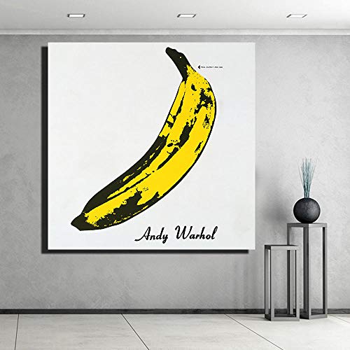 Impresiones en Lienzo Póster Decoración para el hogar 1 Pieza Dibujado a Mano Andy Warhol Pintura de plátano Pop Cuadros Grandes para el Arte de la Pared de la Sala de Estar Sin marco-30x30cm