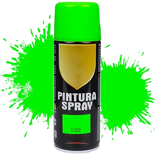 Etrexonline Pintura Spray Multicolor Profesional 400ml Adecuado Metal Madera y Plástico - Color Verde fluorescente (Paquete de 1)