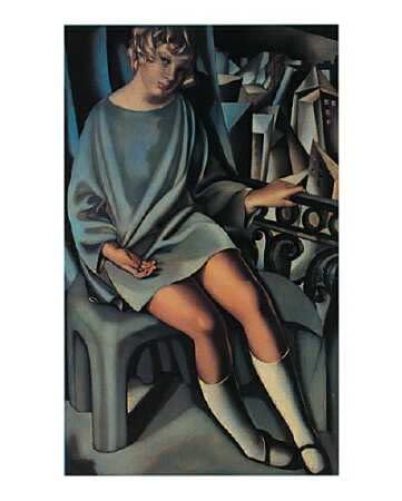 Lienzo calidad museo, poster o lamina para enmarcar, Tamara de Lempicka Kizette en el balcón, Tamara de Lempicka - 100 x 70 cm (A0) (XL), POSTER PROFESIONAL