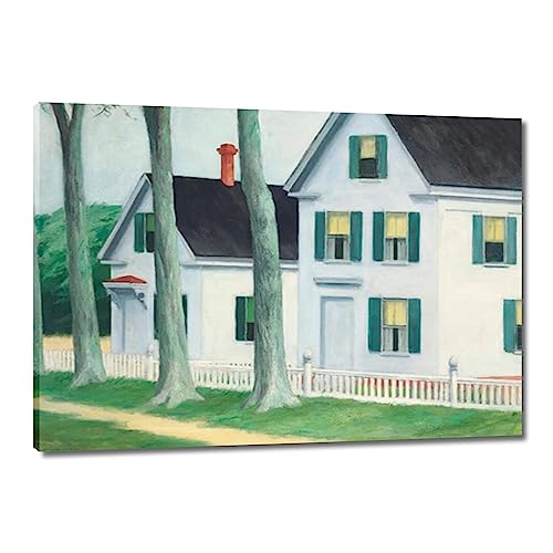 GJRYHXT Cuadros enmarcadas de arte mural por Edward Hopper: dos puritanos. Reproducción de obras de arte famosas en lienzo. Póster de decoración para salón 50x70cm lienzo envuelto