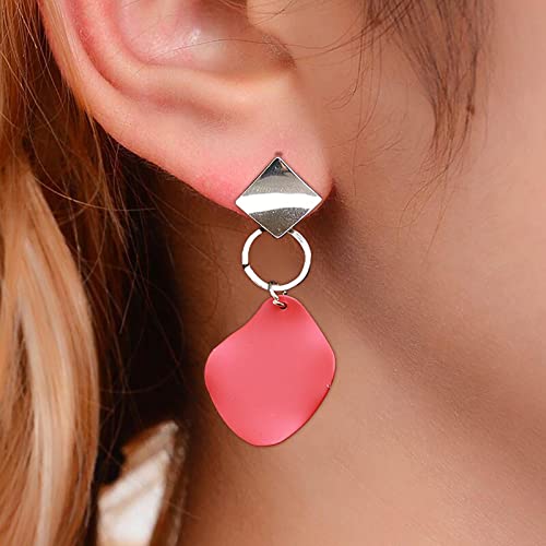 Atentuyi Pendientes Cuadrados De Acrilico Rojo Pendientes Cuadrados De Oro Pendientes Cuadrados Pendientes Colgantes Pendientes Largos Pendientes Geometria Mujeres Y Niñas