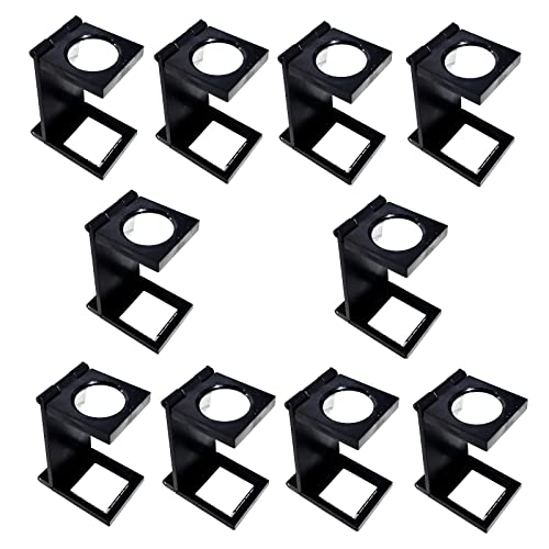 EUROXANTY Lupa Cuentahilos Plegable | Aumento 8X y Lente de 28mm | Mini Lupa Plegable | Lupa de Lectura | Material PVC | Pack 10