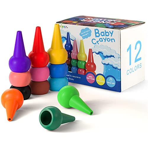 Crayones para Bebés Crayones de Cera Lavables para Niños Pequeños, Seguros y no Tóxicos, Crayones Gruesos y Regordetes para Bolsas de Fiesta para Niños, Personalizados y Juego de Colores