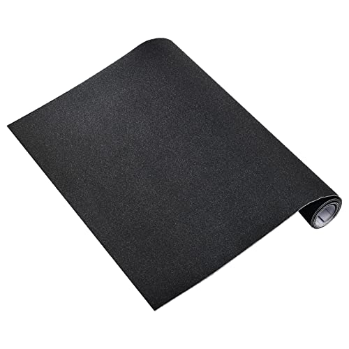 Chstarina Vinilo Carbono 1,52m x 30cm, Película de Coche de Diamante Brillante Negro, Vinilo Coche Autoadhesiva para Decoración Interior y Exterior de Coche y Motocicleta