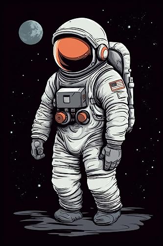 cnmd DIY Pintar por números Astronauta de dibujos animados lienzo de pintura digital por números kits de ilustraciones Adecuado para la decoración de la sala de50x70cm(Sin marco)