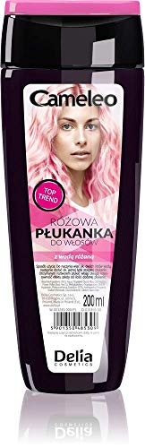 Cameleo - Tónico para el cabello rosa con agua de rosas, sin tonos amarillos, tonos, tinte semi permanente para el cabello rubio y gris - Color y cuidado - Sin parabenos | 200ml