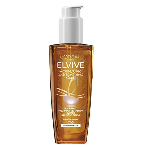 L'Oreal Paris Elvive Aceite Extraordinario de Coco, Tratamiento Universal, Para Pelos Normales a Secos y Sin Brillo, 100 ml