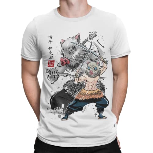 Camisetas La Colmena 7333-Demon Slayer Inosuke sumi-e T-Shirt (Dr.Monekers)