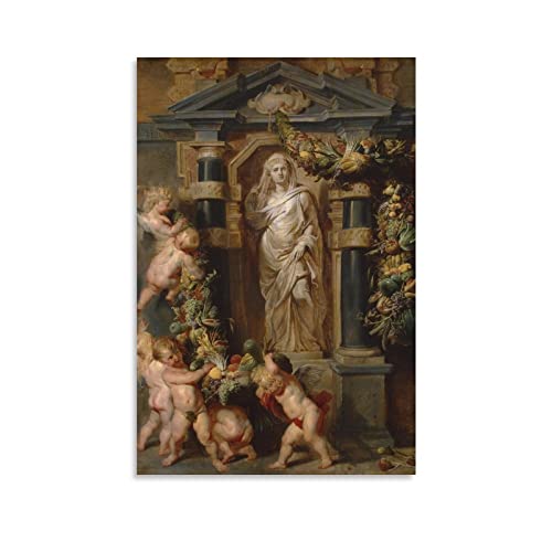 Póster de Ceres de pintores barrocos de Peter Paul Rubens con estatua de Ceres, obras de arte, arte de pared, decoración moderna para el hogar, 40 x 60 cm