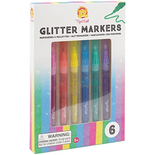 Tiger Tribe- Glitter Markers (12 pcs) Rotuladores y subrayadores de Colores, Multicolor (3770132)