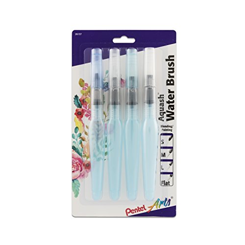 Pentel Arts Aquash - Cepillo de agua, punta fina, color blanco