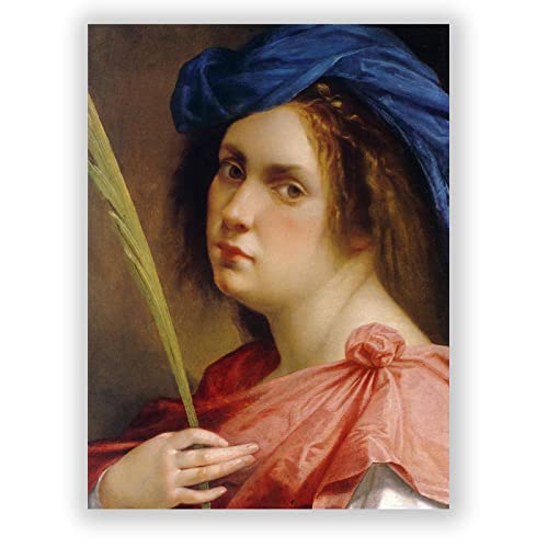 Artemisia Gentileschi Pintura Reproducción de Carteles Cuadro en lienzo - impresión Obras de Arte-Cuadros famosos impreso sobre lienzo(Autorretrato como mujer mártir) 50x65cm(19x26in)sin enmarcar