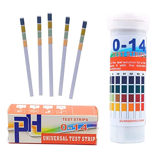 Tiras de Papel Reactivas de pH,Tiras de Prueba pH,Tiras para Medir el pH Papel,Tiras Tornasol pH, Papel para prueba,Rango de Medición 0-14,1 Botella