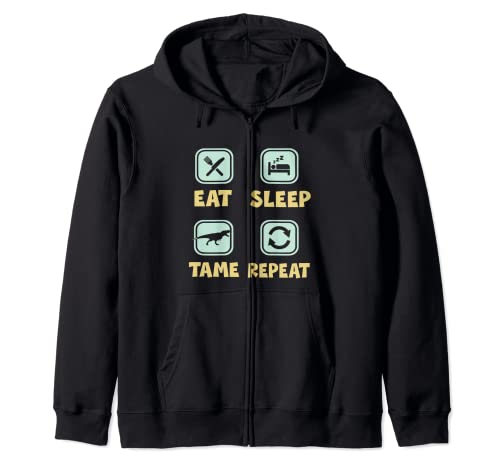 Eat Sleep Tame Repeat Funny Dino Dinosaur Sudadera con Capucha