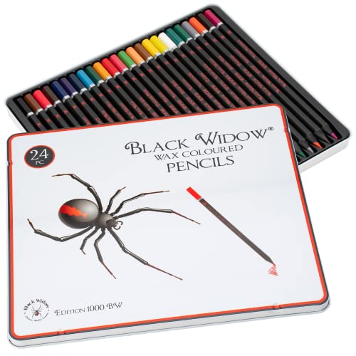 Black Widow ® Lápices de colores para adultos, el mejor juego de lápices de colores para adultos Libros para colorear, Un kit de dibujo Blackwood de 24 piezas