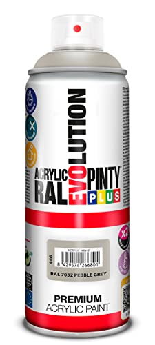 NOVASOL Pintura Acrílica Brillo PINTYPLUS Evolution Spray 520cc Gris RAL 7032 Pebble Grey, Único, 300 g (Paquete de 1), 400