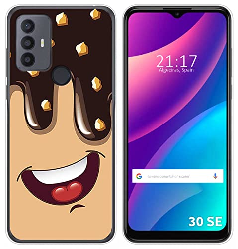 Tumundosmartphone Funda Silicona para TCL 30 SE / 30E / 306 diseño Helado Chocolate Dibujos