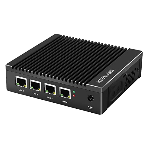 Sharevdi Mini computadora Intel n3700 de Cuatro núcleos, Micro - Dispositivo de cortafuegos, 4 Intel 2.5 gbe i225 Gigabit Nic Port Mini Escritorio, AES - ni, usb3.0 / HDMI/vga, 8g DDR3 128GB ssd.