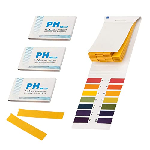 Kafeiya Papel de Tornasol pH,240 Tiras Tornasol pH de 1 a 14 papel de Prueba,para Jabón Hidratante,Zumo de Limón,Agua,Pruebas De Suelo,Detergente Líquido etc