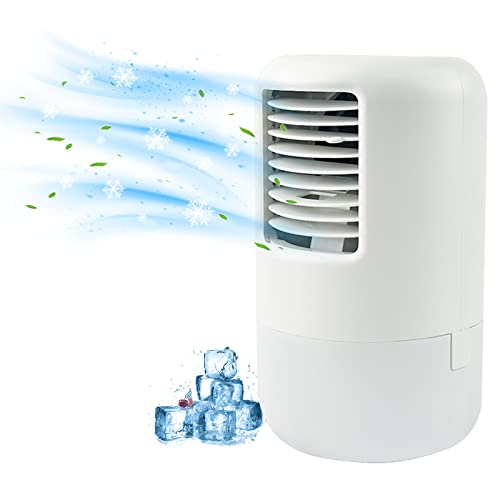 Auptiz Aire Acondicionado Portátil,Aire Portátil Móviles，Ventilador Aire Acondicionado,Evaporativo Mini Enfriador de Aire,7 colores de luz,3 en 1,3 velocidades de viento