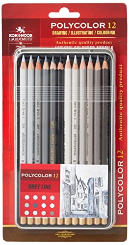 KOH-I-NOOR - Lápices de color, gama gris