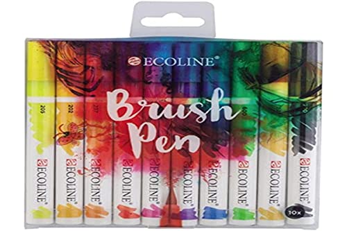 Royal Talens Ecoline Liquid Watercolor Brush Pen, Set of 10 Colors (11509002)