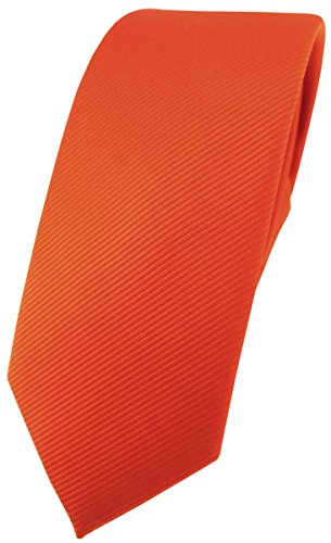 TigerTie Corbata estrecha de diseño en monocromo, Naranja Fluorescente, Talla única