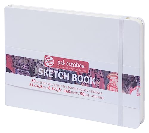 Talens Sketch Book - Cuaderno de dibujo (21 x 14,8 cm, 140 g/m², 80 hojas), color blanco