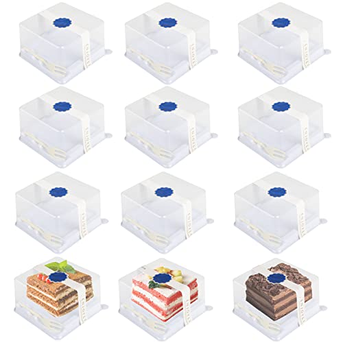 20 Cajas de Cupcakes Individuales, Mini Cajas Transparentes para Pasteles de 2 o 3 Pulgadas, Cajas Para Rebanadas de Pasteles, Magdalenas, Adecuadas para Hornear en Casa, Fiestas, Bodas, Pastelería