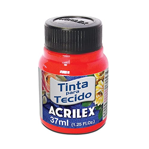Acrilex 37 ml Fluorescente Pintura de Tela, Color Negro