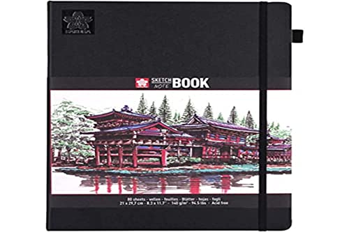 SAKURA - Cuaderno de bocetos (210 x 297 mm), color negro y blanco crema
