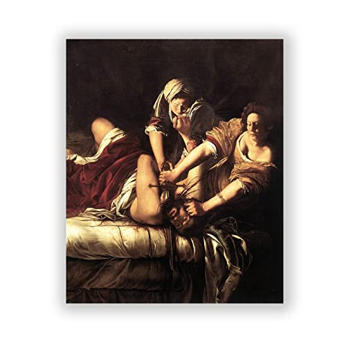Artemisia Gentileschi Pintura Reproducción de Carteles Cuadro en lienzo - impresión Obras de Arte-Cuadros famosos impreso sobre lienzo(Judit Holofernes) 50x60cm(20x24in)sin enmarcar