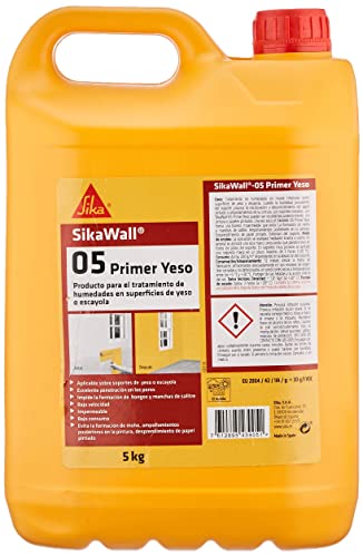 SikaWall-05 Yeso, Blanco, Resina acrílica lista para su para tratamiento de humedades en muros interiores de yeso o escayola, 5kg
