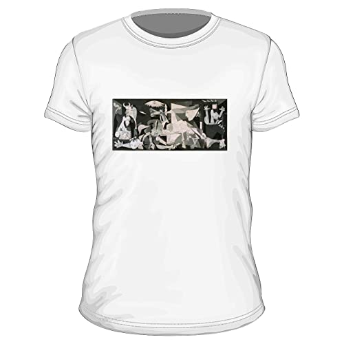 My Custom Style Camiseta blanca#Arte-Guernica, Picasso#100% algodón 155g 2XL