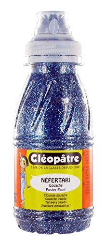 Cleopatre - PP250-3 - Pintura con purpurinas plateadas - Frasco de 250 ml - Azul ultramar