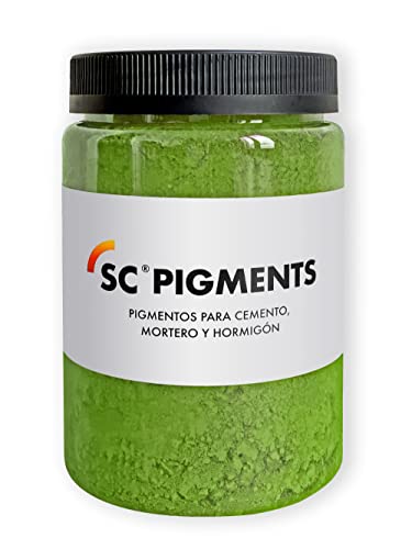 SC Pigments® Ref: Color Verde 60 · Pigmento colorante Verde óxido de cromo (Cr2O3) para cemento, mortero, hormigón, yeso y cal. Serra Ciments ® Peso: ±800 g.