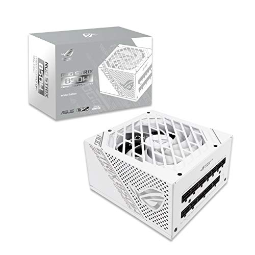 ASUS ROG-STRIX-850G-WHITE - Fuente de alimentación 850W Gold (disipadores ROG, Axial-Tech, Doble rodamientos de Bolas, tecnología 0dB, 80 Plus Gold, Full Modular) Blanco