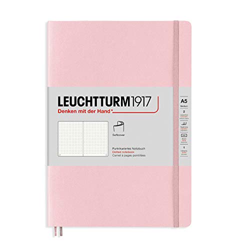 LEUCHTTURM1917 361567 - Cuaderno (A5, tapa blanda, 123 páginas numeradas, punteadas), color rosa polvo