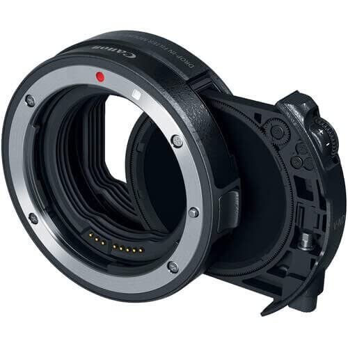 Canon EF-EOS R - Adaptador para Objetivo de cámaras Canon (Montura EF-R, Compatible con EOS R, Filtro Polarizador Circular), Color Negro