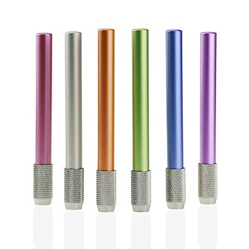 YOUSHARES Aluminio Surtido Colores Extensor Lapiz – Sostenedor del Extensor de Lápiz para Lápices de Colores en Tamaño Regular (6 Piezas) par