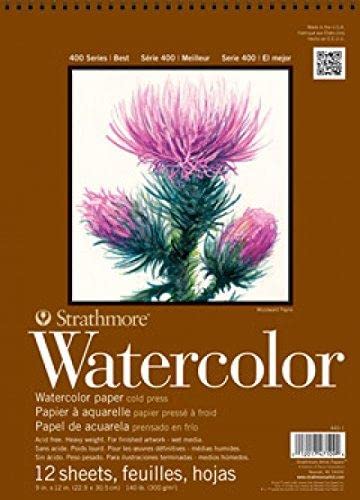 Strathmore 440-2 Bloc Encolado 27,9x38,1 12H Watercolor (400) 300g Blanco Nat, Papel