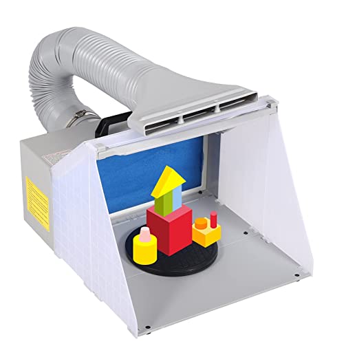 Kit de manguera para cabina de pintura Pintura Artesanía Extractor de olores Hobby Cabina de pintura portátil con luz LED Mesa giratoria Ventilador potente con extracción de filtro