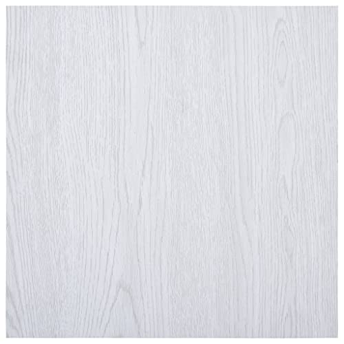 Planchas de suelo de PVC autoadhesivas, para salón, hoja de suelo, revestimiento de suelo, adhesivo de PVC, 5,11 m², color blanco