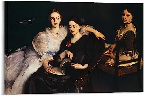 TOYOCC Cuadros de pared 60x80cm Sin marco Pintores americanos John Singer Sargent The Misses Vickers Retro Poster Poster Living Room Posters Dormitorio Pintura